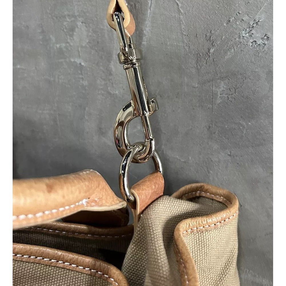 Hunter Canvas Tote Bag with Leather Straps Large Shoulder/crossbody Tan - Picture 8 of 9
